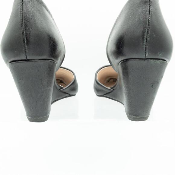 Kenneth Cole Edith Wedge Heel Black Leather 8 M - Picture 6 of 10